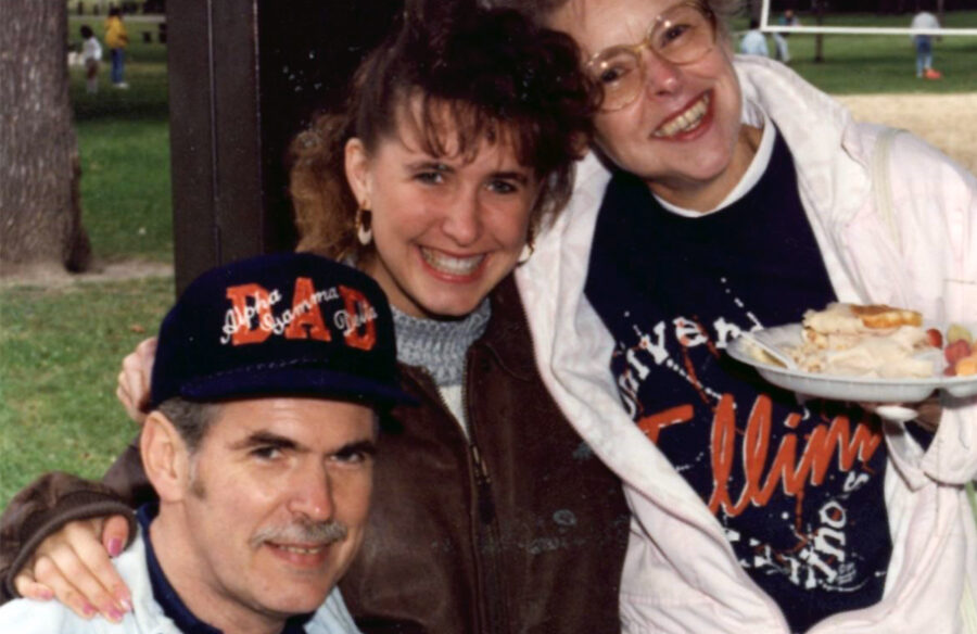 Alumna Constance "Connie" Wachs Grune (right) with her daughter Susan Meister (middle) and husband (left).