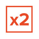 An icon reading "x2.
