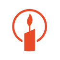 An icon of a lit candle with a circle surrounding it.
